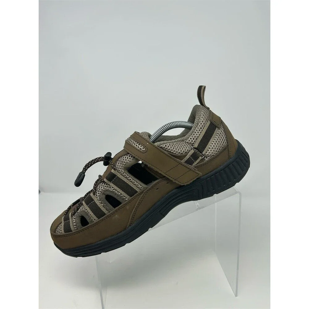 Orthofeet Clearwater Men's Orthopedic Fisherman Sport Sandals Brown Size 9 6E